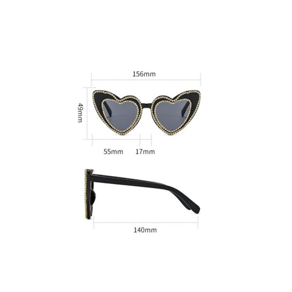 Rhinestone Heart-Shaped Cat Eye Sunglasses