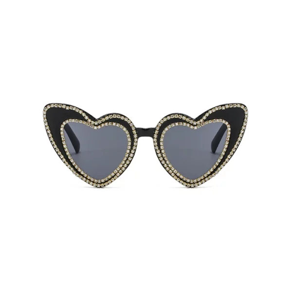 Rhinestone Heart-Shaped Cat Eye Sunglasses