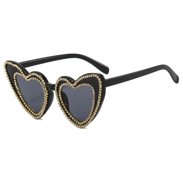 Rhinestone Heart-Shaped Cat Eye Sunglasses