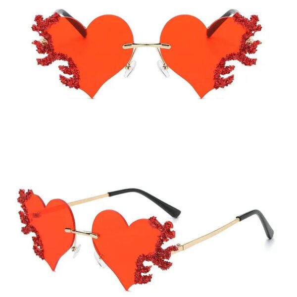 Luxury Heart-Shaped Rhinestone Sunglasses for Women