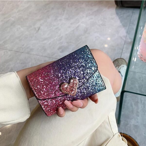 Ladies’ Glitter PU Leather Mini Wallet