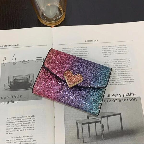 Ladies' Glitter PU Leather Mini Wallet