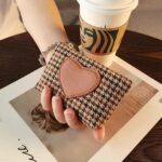 Retro Heart Houndstooth Mini Coin Purse