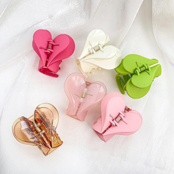 Colorful Double Layer Heart Hair Claw - Image 2