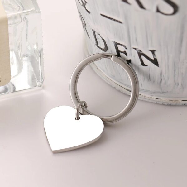 Silver Stainless Steel Heart Keychain