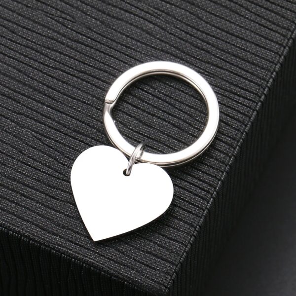 Silver Stainless Steel Heart Keychain