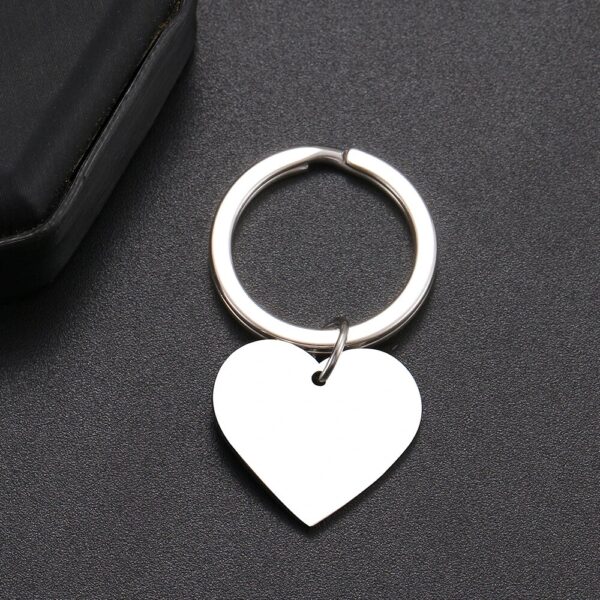 Silver Stainless Steel Heart Keychain