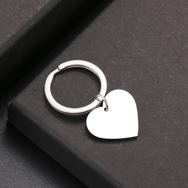 Silver Stainless Steel Heart Keychain