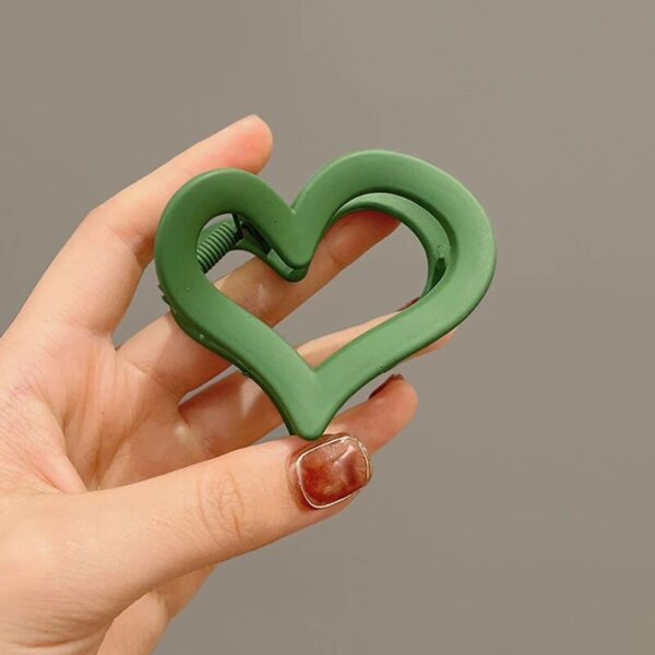 Heart-Shaped Matte Hair Clips