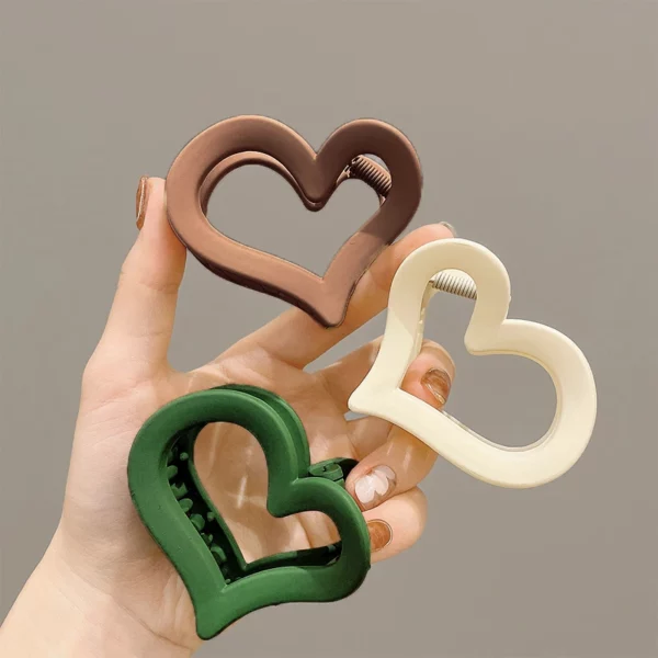 Heart-Shaped Matte Hair Clips