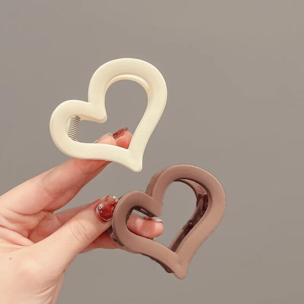 Heart-Shaped Matte Hair Clips