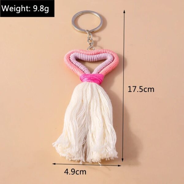 Chic Heart Tassel Keychain - Image 5