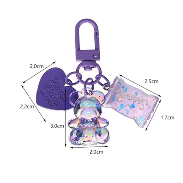 Cute Bling Heart Bear Keychain - Image 5