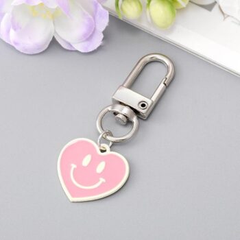 Trendy Heart & Smile Face Keychain