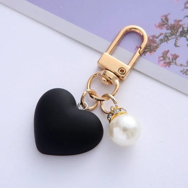 Trendy Heart & Pearl Charms Keychain