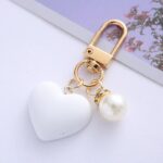 Trendy Heart & Pearl Charms Keychain