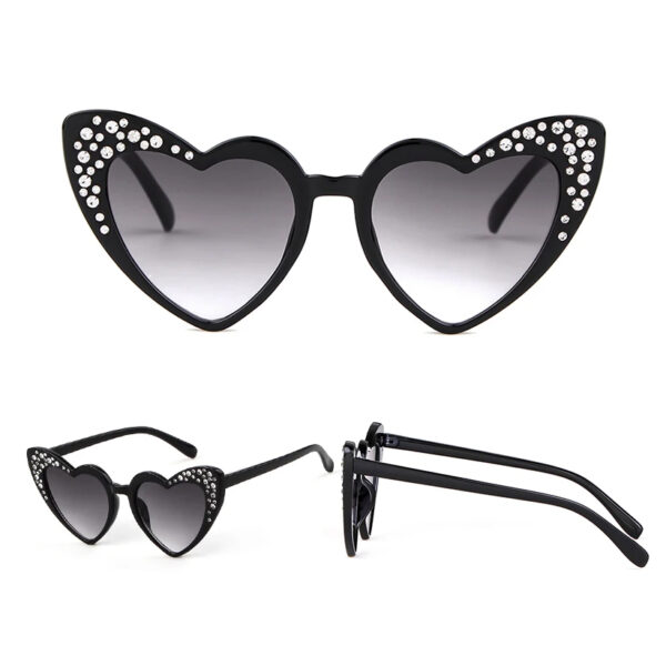 Vintage Heart-Shaped Diamond Sunglasses