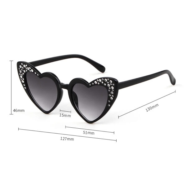 Vintage Heart-Shaped Diamond Sunglasses