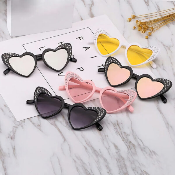 Vintage Heart-Shaped Diamond Sunglasses