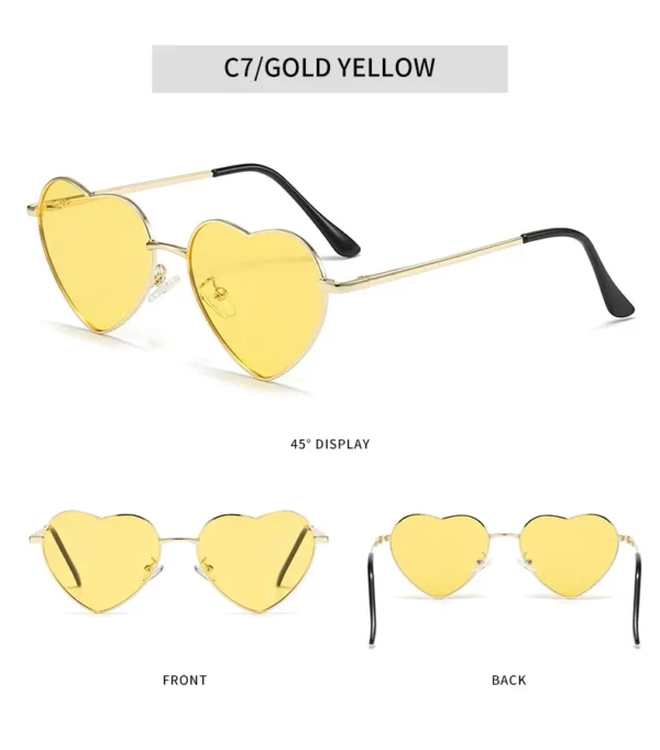 Luxury Heart-Shaped Colorful Sunglasses for Women - Image 9