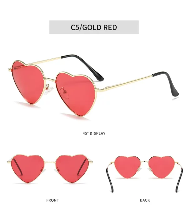 Luxury Heart-Shaped Colorful Sunglasses for Women