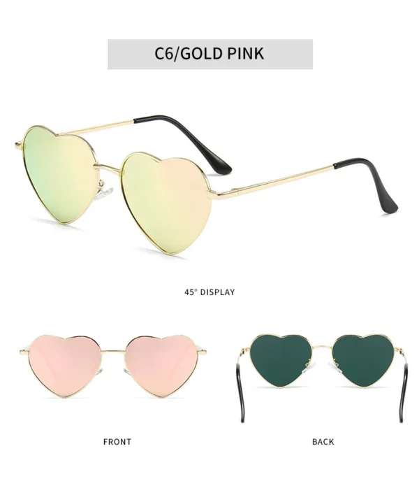 Luxury Heart-Shaped Colorful Sunglasses for Women - Image 8