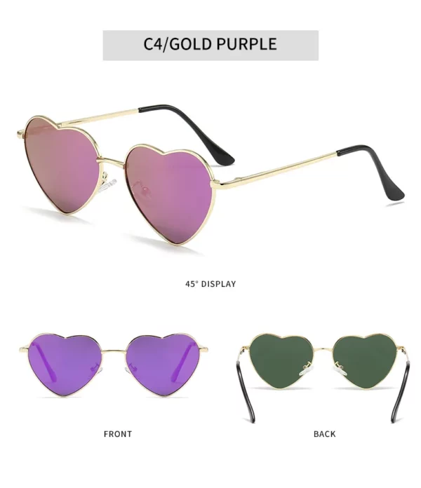 Luxury Heart-Shaped Colorful Sunglasses for Women - Image 6