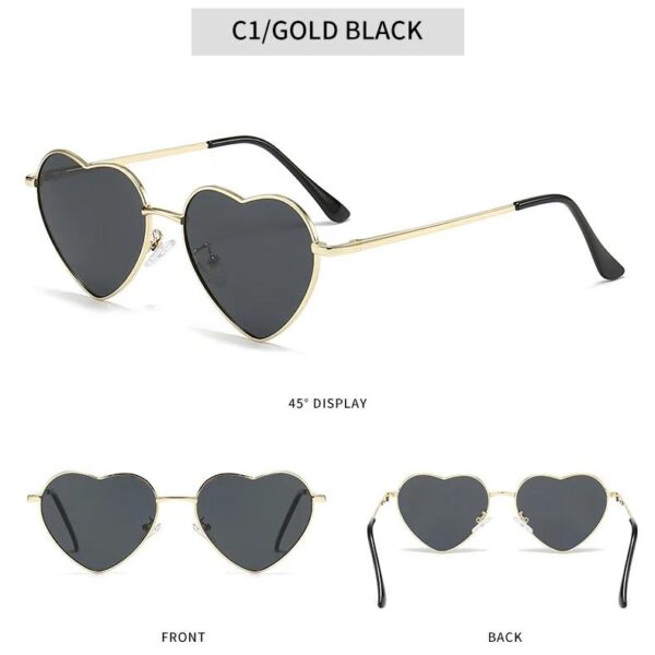 Luxury Heart-Shaped Colorful Sunglasses for Women