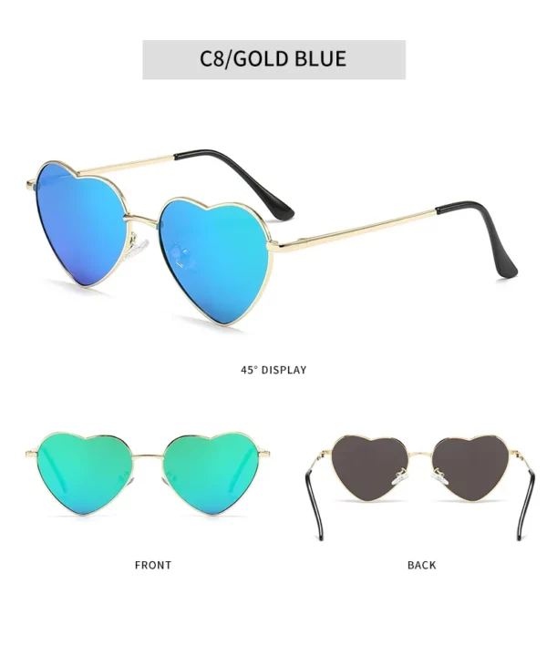 Luxury Heart-Shaped Colorful Sunglasses for Women - Image 10