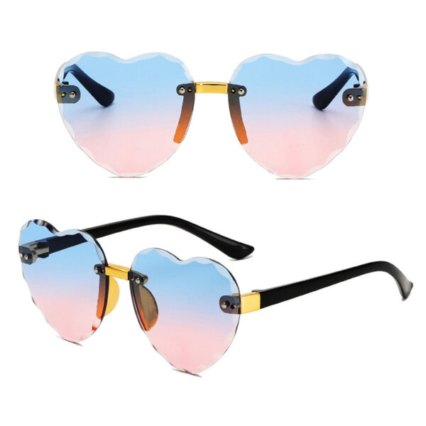 Kids Heart-Shaped Rimless Sunglasses UV400