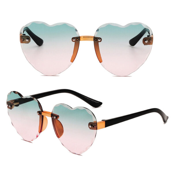 Kids Heart-Shaped Rimless Sunglasses UV400 - Image 6