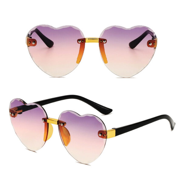 Kids Heart-Shaped Rimless Sunglasses UV400 - Image 2