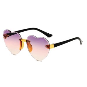 Kids Heart-Shaped Rimless Sunglasses UV400