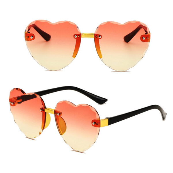 Kids Heart-Shaped Rimless Sunglasses UV400 - Image 3