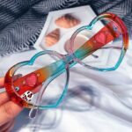 Heart-Shaped Oversized Clear Lens Glasses for Women