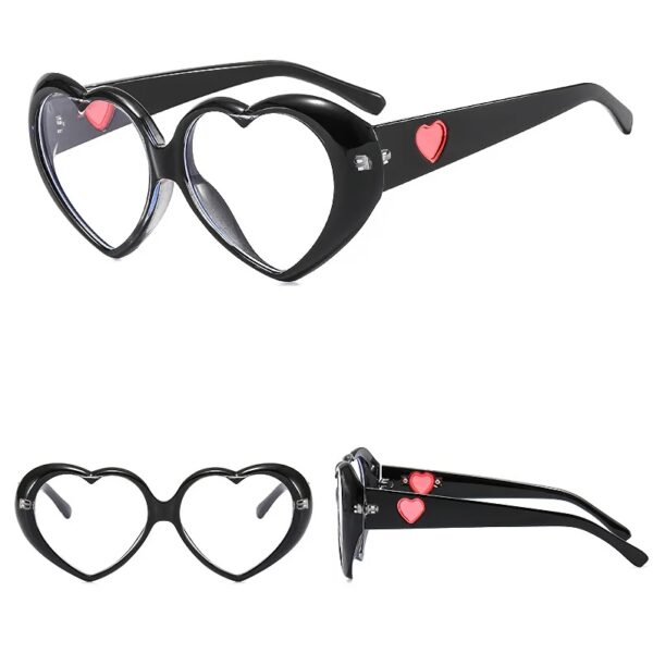 Heart-Shaped Oversized Clear Lens Glasses for Women
