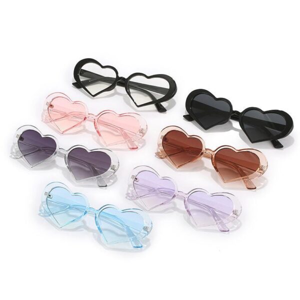 Chic Heart-Shaped Colorful Sunglasses for Women