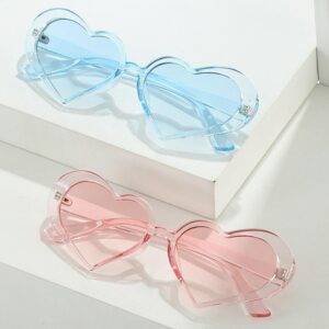 Chic Heart-Shaped Colorful Sunglasses for Women