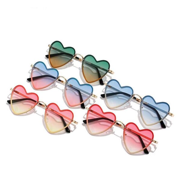 Heart-Shaped Rimless Sunglasses for Women
