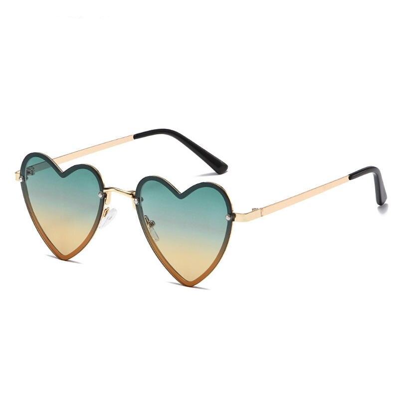 OEC CPO Ladies Heart Shaped Rimless Sunglasses Women Fashion Sun Glasses Female Trending Frameless Eyeglasses UV400 Eyewear