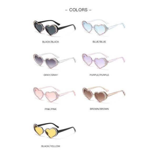 Luxury Heart-Shaped Rhinestone Sunglasses for Women