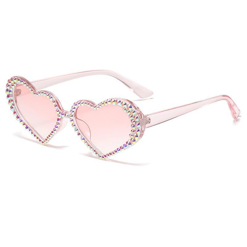 Heart Shaped Diamond Sunglasses Women Luxury Shiny Rhinestone Sun Glasses Female Small Frame UV400 Eyewear Oculos De Sol Feminin