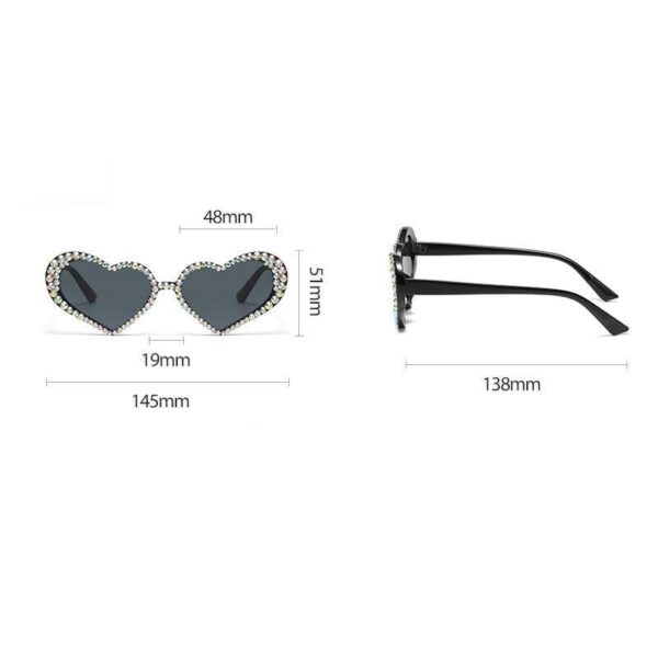 Luxury Heart-Shaped Rhinestone Sunglasses for Women