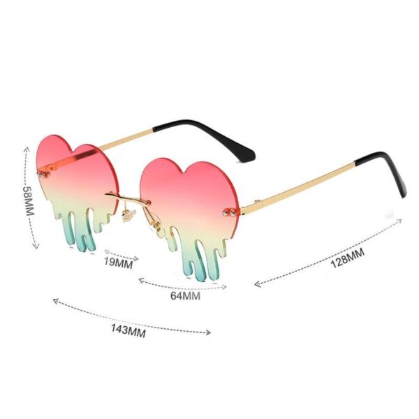 Vintage Heart-Shaped Rimless Gradient Sunglasses