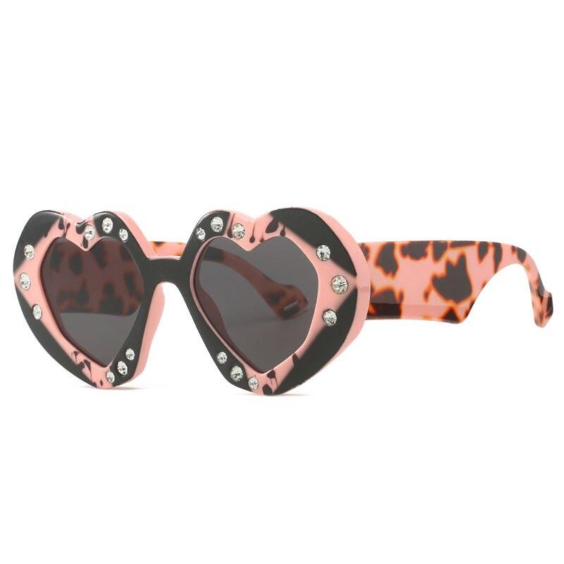 Luxury Heart-Shaped Rhinestone Sunglasses