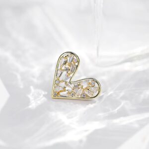 Elegant Crystal Heart Brooch Pin