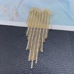 Heart Tassel Rhinestone Brooch Pin