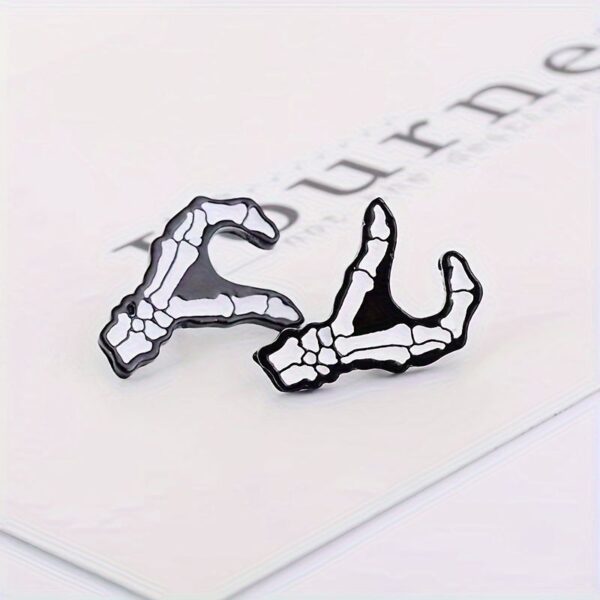 Heart-Shaped Skeleton Enamel Pin Set - Image 4