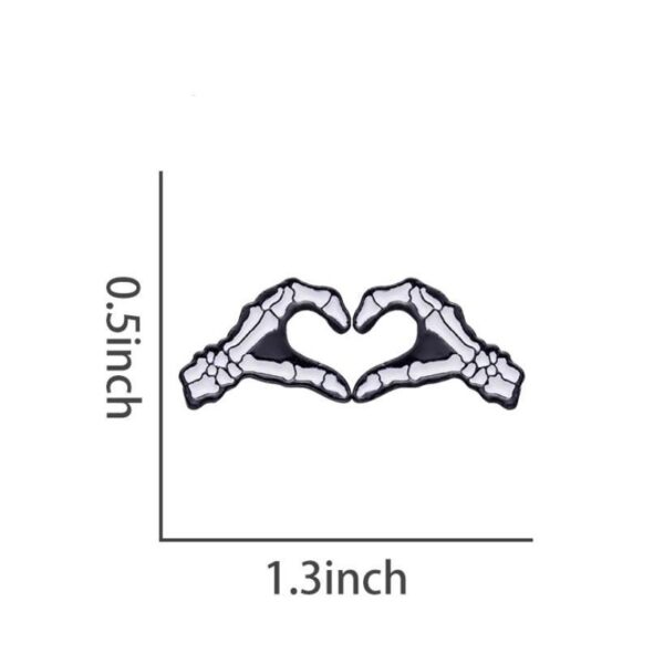 Heart-Shaped Skeleton Enamel Pin Set - Image 6