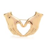 Chic Love Heart Hand Pose Brooch Pin